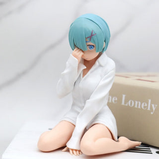 Realistic Sitting Rem Figurine - Anime Doll | Pretty Re-Zero Merchandise