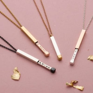 Geekmonkey Personalized T Bar Necklace With Secret Name | Gold Color Pendant