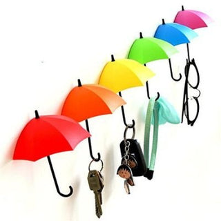Umbrella Drop Style Clothes Key Hat Wall Hanger Hooks Set of 3 Pcs