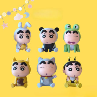 Premium Shinchan Collectibles | Cartoon Collectible [Set of 6 Animal Dress Shin Chan]