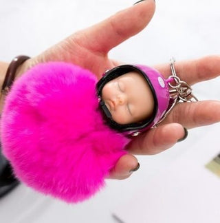 Cute Sleeping Doll with Helmet Keychain - Geekmonkey