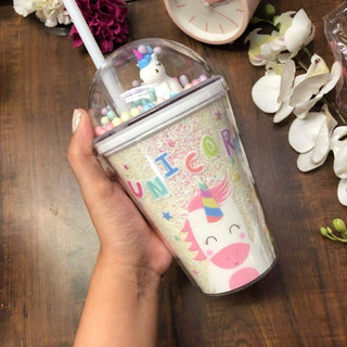 unicorn confetti sipper