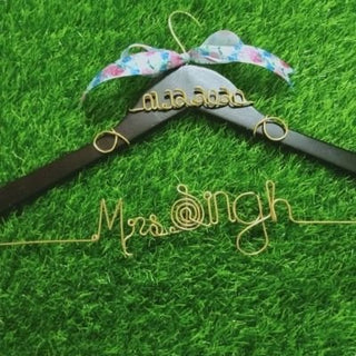 custom hanger Cursive font