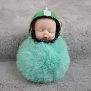 Cute Sleeping Doll with Helmet Keychain