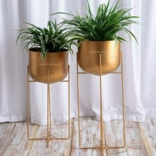 Golden Metal Planter