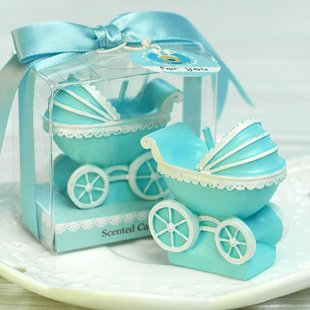 Blue Baby Carriage Candle