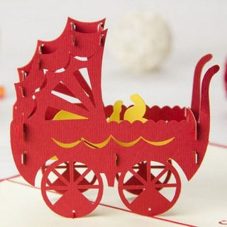 Baby Carriage 3D Card