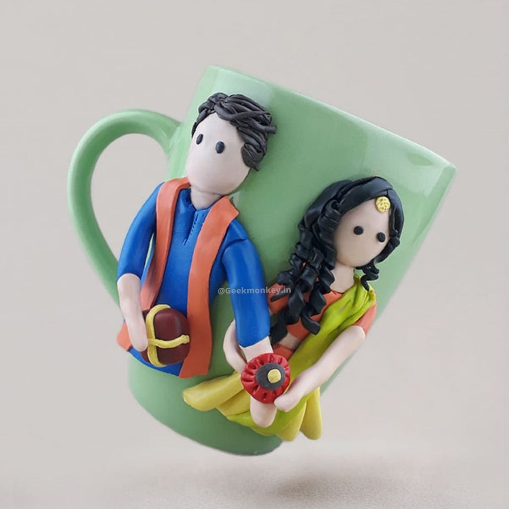 Couple Cups Clay Cup 1 Year Anniversary Gifts for Girlfriends 3D