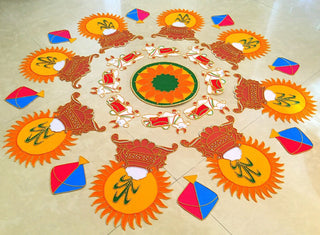Reusable Pongal Rangoli Design