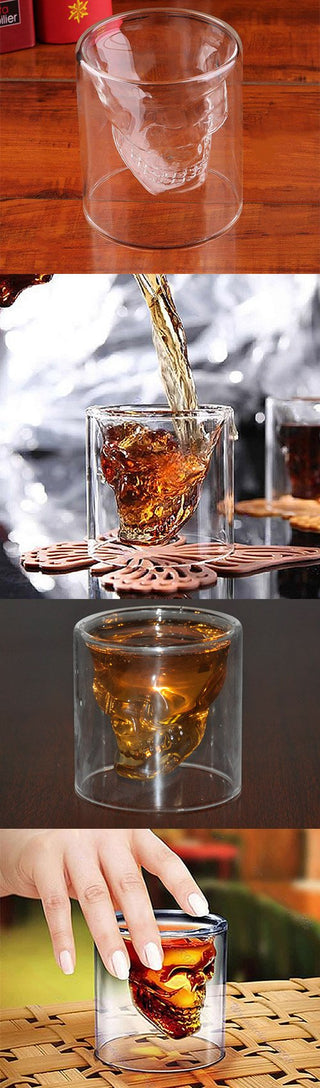 Double Walled Skull Glass