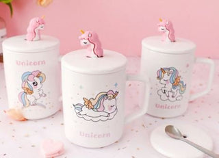 Unicorn Mug with Lid and Spoon