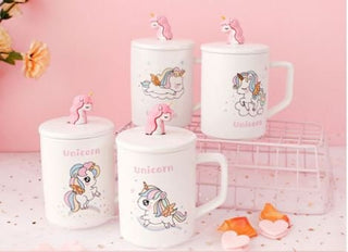 Unicorn Mug with Lid and Spoon