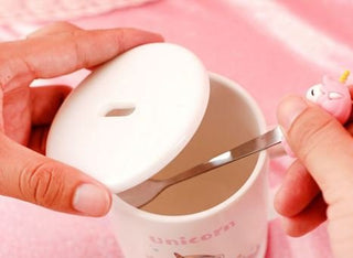 Unicorn Mug with Lid and Spoon