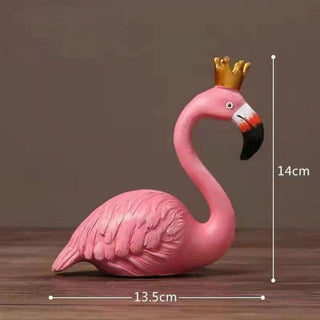 Royal Flamingo Decorative Showpiece – Pink Flamingo with Golden Crown