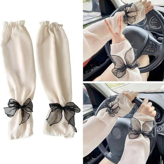 Sunproof Arm Sleeves for Women | Bowknot UV Protection Arm Covers