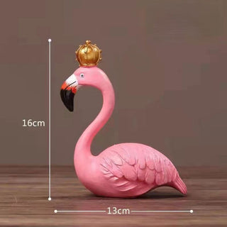 Royal Flamingo Decorative Showpiece – Pink Flamingo with Golden Crown