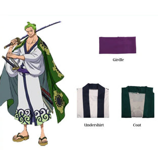 Roronoa Zoro Cosplay Costume | Anime Cloak Wano Country Kimono