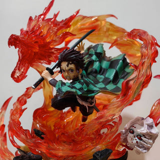 Tanjiro Kamado Fire Dragon Figure | Premium Anime Statue