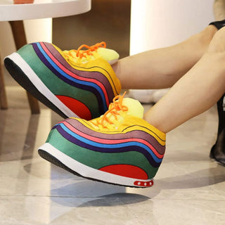 Geekmonkey Rainbow Plush Sneaker Shoes | Stylish and Cozy | Unisex