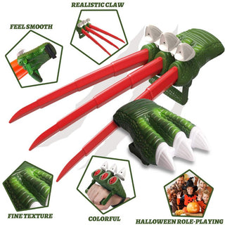 Retractable Dinosaur Claws – Dragon Raptor Costume Hands for Cosplay