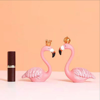 Royal Flamingo Decorative Showpiece – Pink Flamingo with Golden Crown