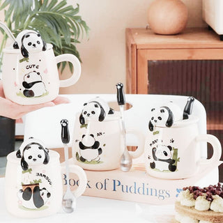 Beary Morning - Panda Mug with Lid and Spoon