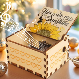 My Sunshine Music Box | Hand Crank Wood Box | Gifts for Music Lover