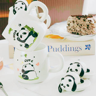 Beary Morning - Panda Mug with Lid and Spoon