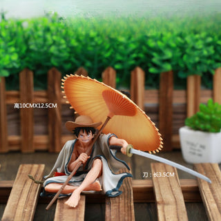 Luffy Samurai Statue | One Piece Figurine with Umbrella