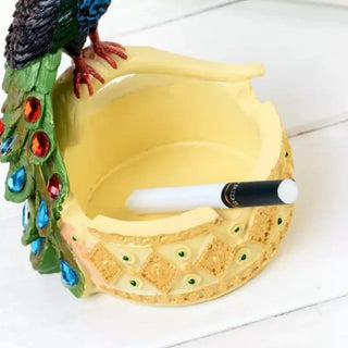 Pretty Peacock Trinket Tray | Colorful Peacock Tray for Cigarette Ash and Jewelry