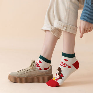 Kawaii Peko Socks | Set of 5 Ankle Socks