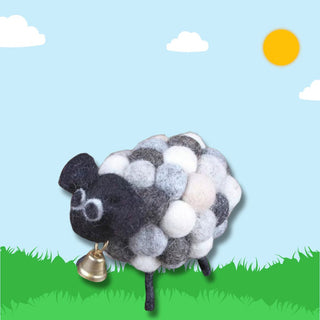 Handmade Woollen Sheep Toy | Felt Ball PomPom Sheep