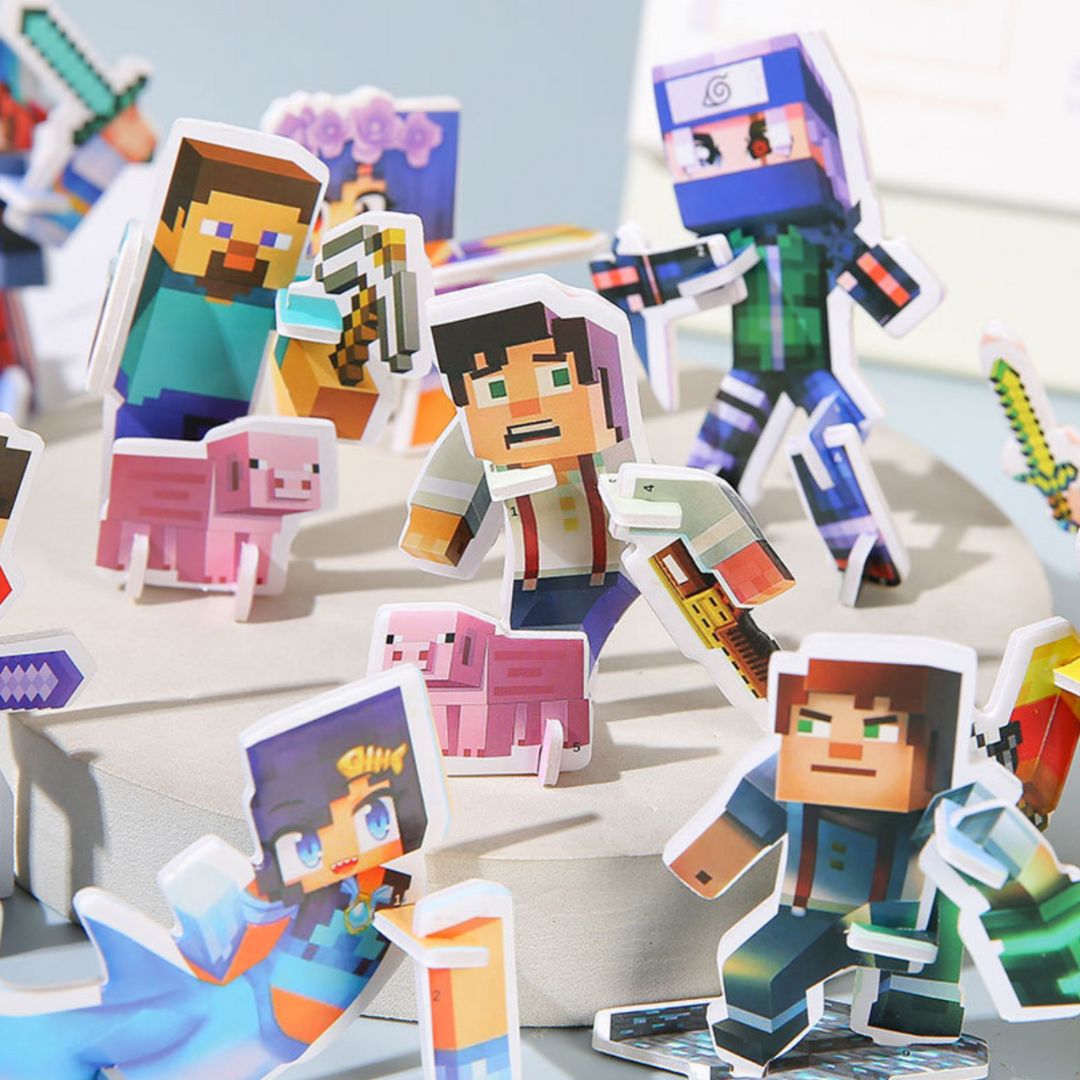 Mini Minecraft Character Puzzle Set – DIY 3D Pixel Figures