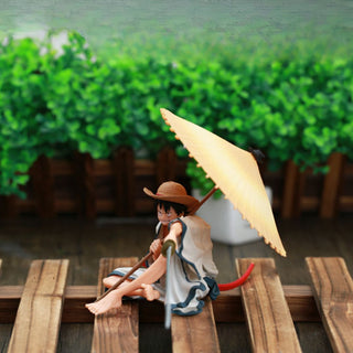 Luffy Samurai Statue | One Piece Figurine with Umbrella