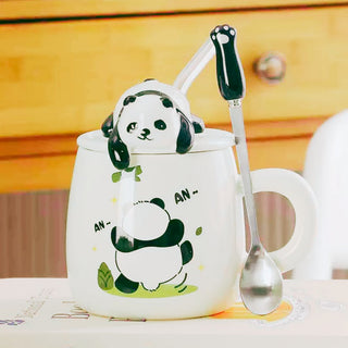 Beary Morning - Panda Mug with Lid and Spoon