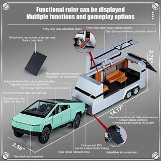 Die-Cast RV Trailer | 1 : 32 Pickup Truck with Motorcycle