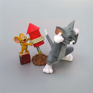 Tom n Jerry Firework Fiasco Figurine Set – Cartoon Collectible
