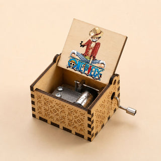 One Piece Wooden Music Box | Hand-Crank Anime Melody Box