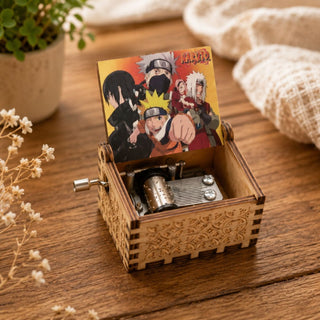 Naruto Wooden Music Box | Hand-Crank Anime Melody Box