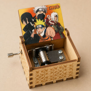 Naruto Wooden Music Box | Hand-Crank Anime Melody Box