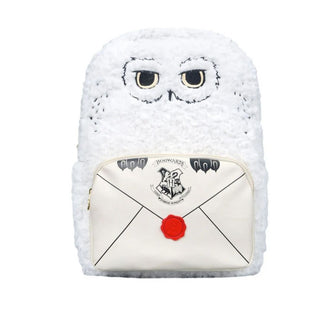 Plush Owl Backpack with Acceptance Letter Pocket | Soft Furry Backpack for Potterheads