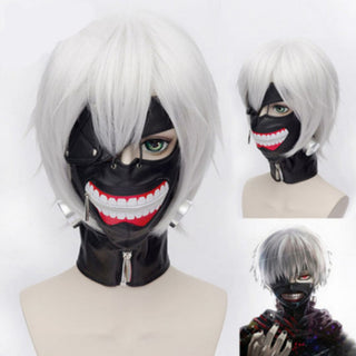 Tokyo Ghoul Kaneki Ken Cosplay Wig – Silver White Anime Wig for Cosplay