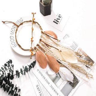 Pastel Feather Dreamcatcher – Handmade Boho Wall Décor