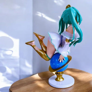 Hatsune Miku Celestial figurine on a globe base - back view