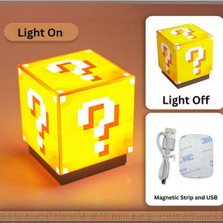 Minecraft Block Night Light | USB Rechargeable Mini Cube Lamp with Magnetic Mount