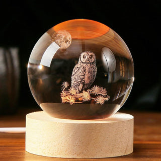 Majestic Owl Crystal Lamp