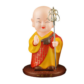 Positive Energy Monk Decor | Solar-Powered Buddha Monk Figurine