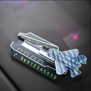 Sliding Fighter Jet Dashboard Decor – With Hidden Phone Number Display