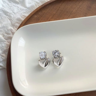 Little Hearts - Rhinestone Stud Earrings