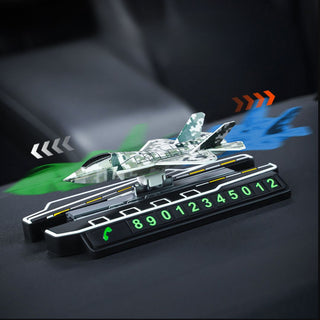Sliding Fighter Jet Dashboard Decor – With Hidden Phone Number Display